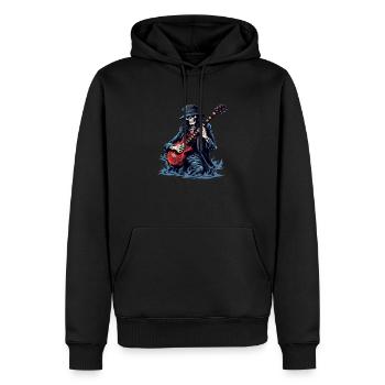 Gitarristen-tshirt E-Gitarren-Saiten - Männer Premium Bio Hoodie - Schwarz - Vorne - Nico (187cm)