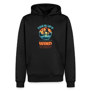 Wingfoil-Surfer Wingfoiling Zubehör Wing-Foiling - Männer Premium Bio Hoodie - Schwarz - Vorne - Nico (187cm)