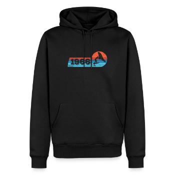 Wingfoil Surfer Anniversaire Vintage 1966 Né - Sweat à capuche Premium bio Homme - noir - Devant - Nico (187cm)
