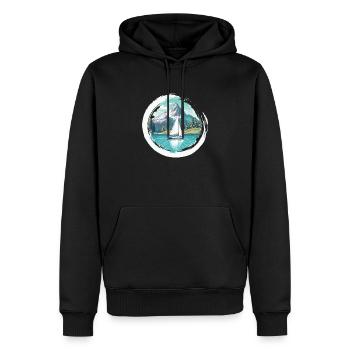 Voilier, voilier, voilier, voile Vintage - Sweat à capuche Premium bio Homme - noir - Devant - Nico (187cm)
