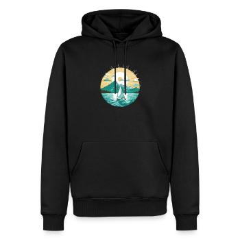 Voilier, voilier, voilier, voile Vintage - Sweat à capuche Premium bio Homme - noir - Devant - Nico (187cm)