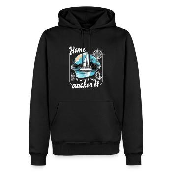 Sailor Voilier Voilier Voilier Yacht à voile - Sweat à capuche Premium bio Homme - noir - Devant - Nico (187cm)
