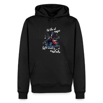 Gitarristen E-Gitarren lustige Sprüche - Männer Premium Bio Hoodie - Schwarz - Vorne - Nico (187cm)