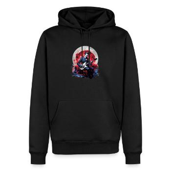 Gitarren E-Gitarren-Saiten E-Gitarre Musiker - Männer Premium Bio Hoodie - Schwarz - Vorne - Nico (187cm)