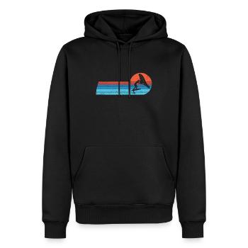 Wingfoil Surfer Wingfoiling Hydrofoil Vintage - Sweat à capuche Premium bio Homme - noir - Devant - Nico (187cm)