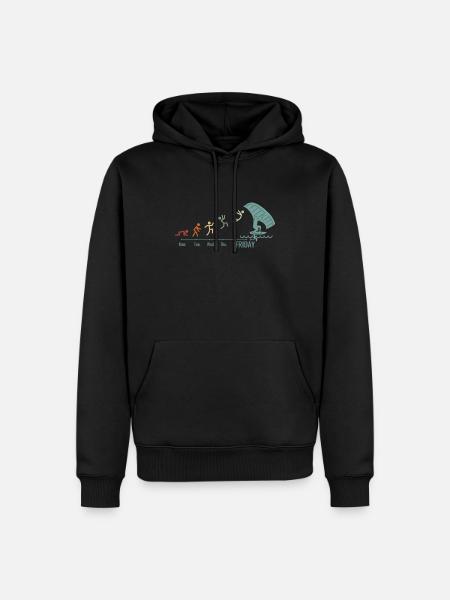 Week-end Wingfoil Surfer Wingfoil Hydrofoil - Sweat à capuche Premium bio Homme - noir