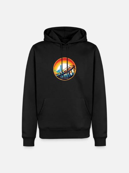 Freizeitpark Jahrmarkt Rummelplatz Kirmes - Männer Premium Bio Hoodie - Schwarz