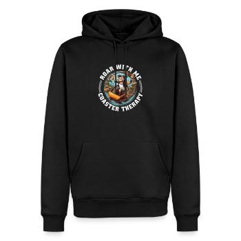 Parcs d’attractions, fête foraine, fête foraine, dicton, fête foraine - Sweat à capuche Premium bio Homme - noir - Devant - Nico (187cm)
