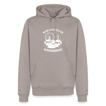 Kirmesshirt Jahrmarkt Volksfest Rummelplatz - Männer Premium Bio Hoodie - Taupe - Vorne - Nico (187cm)