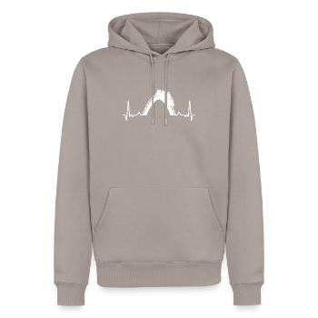 Parcs d’attractions, fête foraine, fête foraine - Sweat à capuche Premium bio Homme - taupe - Devant - Nico (187cm)