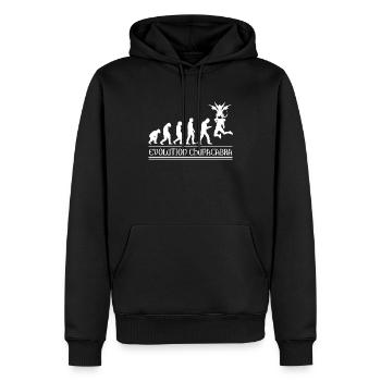 Cryptozoologistes Chupacabra Créatures Évolution - Sweat à capuche Premium bio Homme - noir - Devant - Nico (187cm)