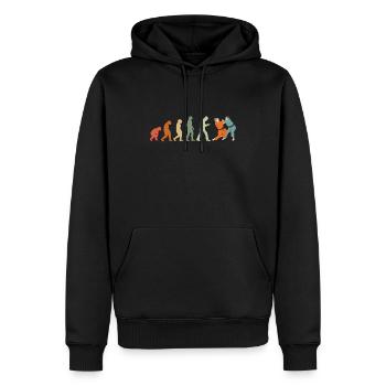 Judoka Taekwondo Karaté Aïkido Ju-Jutsu Evolution - Sweat à capuche Premium bio Homme - noir - Devant - Nico (187cm)