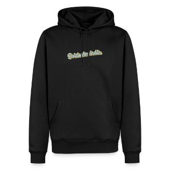 Juwelier Abschluss-Geschenk Goldschmiedin - Männer Premium Bio Hoodie - Schwarz - Vorne - Nico (187cm)