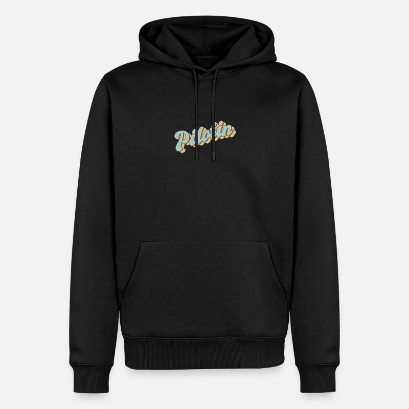 Flugzeug Abschluss-Geschenk Pilotin - Männer Premium Bio Hoodie - Schwarz