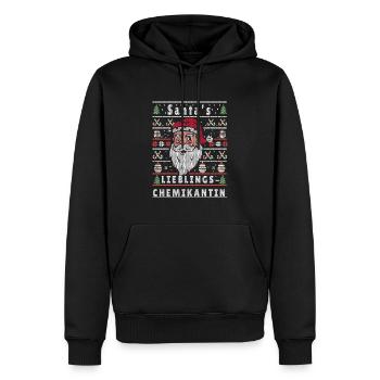 Noël moche LE TECHNICIEN CHIMISTE PRÉFÉRÉ DU PÈRE NOËL - Sweat à capuche Premium bio Homme - noir - Devant - Nico (187cm)