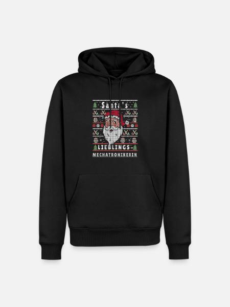 Ugly Christmas SANTA'S FAVORITE MECHATRONICS TECHNICIAN - Men’s Premium Organic Hoodie - black