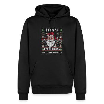 Ugly Weihnachten SANTAS LIEBLINGS Justizfachwirtin - Männer Premium Bio Hoodie - Schwarz - Vorne - Nico (187cm)