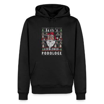 Ugly Christmas SANTA'S FAVORITE PODIATRIST - Men’s Premium Organic Hoodie - black - Front - Nico (187cm)