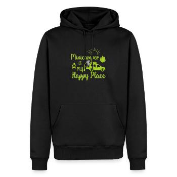 Minicamper Happy Place Camping-Camper Microcamper - Men’s Premium Organic Hoodie - black - Front - Nico (187cm)