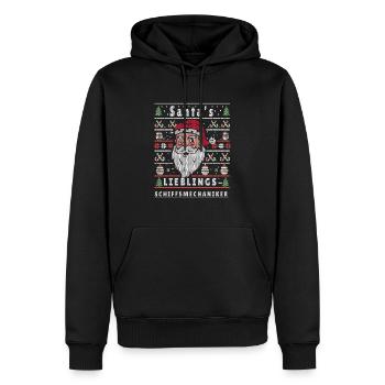 VILAIN NOËL PRÉFÉRÉ DU PÈRE NOËL - Sweat à capuche Premium bio Homme - noir - Devant - Nico (187cm)