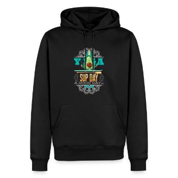 SUP paddleboarding Stand Up Paddle Avocado Yoga - Männer Premium Bio Hoodie - Schwarz - Vorne - Nico (187cm)