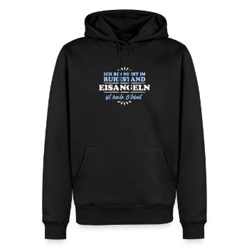 Pensionné Retraité Pêcheur sur glace - Sweat à capuche Premium bio Homme - noir - Devant - Nico (187cm)
