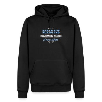 Ruhestand Rentner Pensioner Drachensteigen - Männer Premium Bio Hoodie - Schwarz - Vorne - Nico (187cm)
