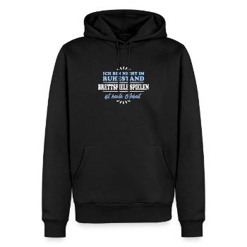 Retraite Retraité Retraité Jeu de société Joueur - Sweat à capuche Premium bio Homme - noir - Devant - Nico (187cm)