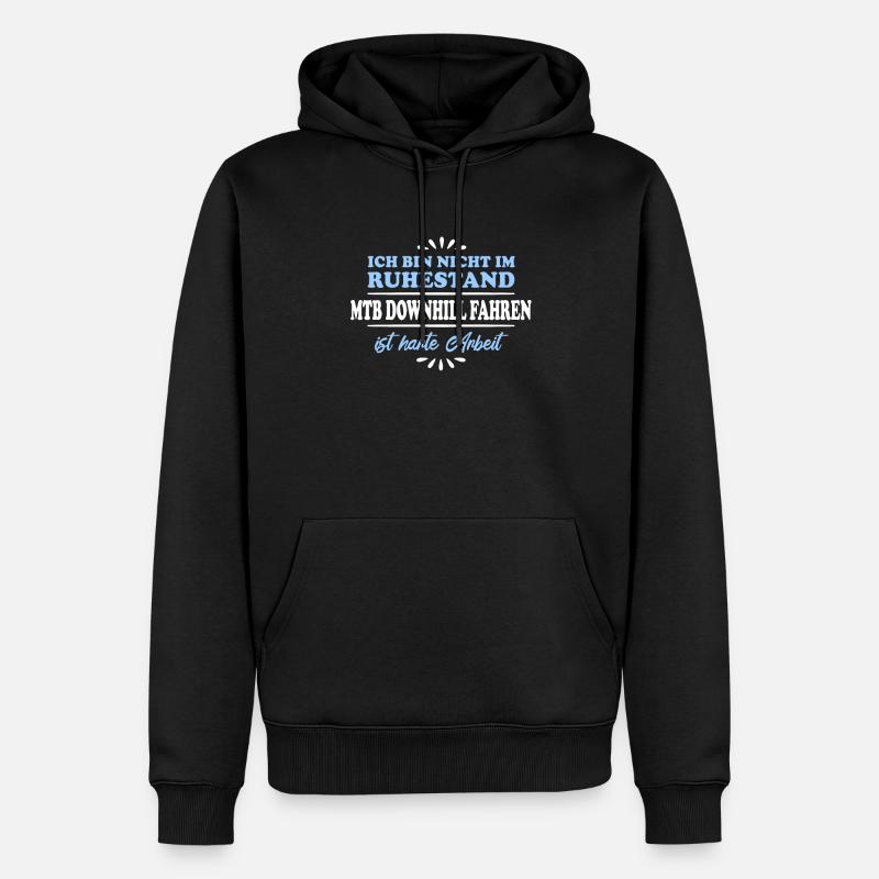 Retraité Retraité VTT-Descente - Sweat à capuche Premium bio Homme - noir