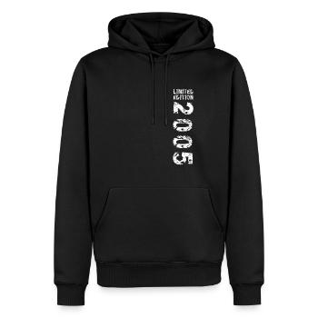 2005 Idée cadeau anniversaire Vintage Edition 2005 - Sweat à capuche Premium bio Homme - noir - Devant - Nico (187cm)