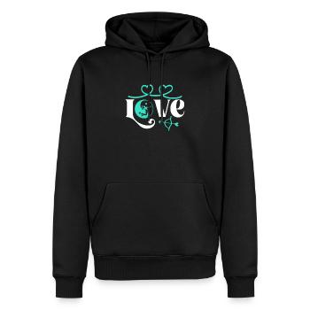 Volleyball Love Ballon de volley-ball Joueur de volley-ball - Sweat à capuche Premium bio Homme - noir - Devant - Nico (187cm)