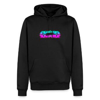 Harmonica player musician heartbeat - Men’s Premium Organic Hoodie - black - Front - Nico (187cm)