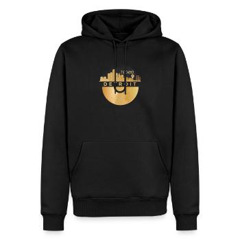 Skyline-Detroit Raver Rave DJ House-Vinyl-Music - Sweat à capuche Premium bio Homme - noir - Devant - Nico (187cm)