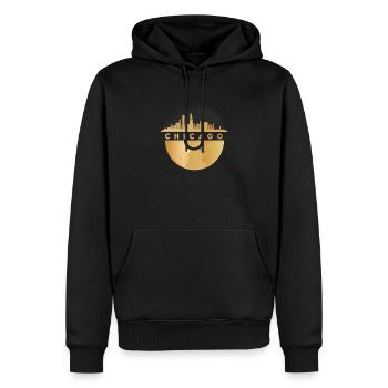 Disco-Techno, Raves, DJ, House-Vinyl-Music - Sweat à capuche Premium bio Homme - noir - Devant - Nico (187cm)