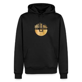 Vinyl-Schallplatte Musik Skyline-USA-St.-Louis - Männer Premium Bio Hoodie - Schwarz - Vorne - Nico (187cm)