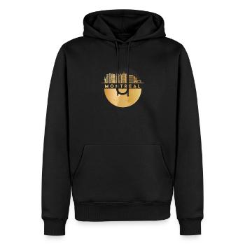 Disque vinyle Musique Skyline-Canada-Montréal - Sweat à capuche Premium bio Homme - noir - Devant - Nico (187cm)