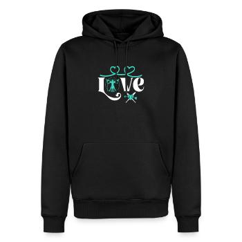 Baseball Softball Mama Love Baseball - Sweat à capuche Premium bio Homme - noir - Devant - Nico (187cm)