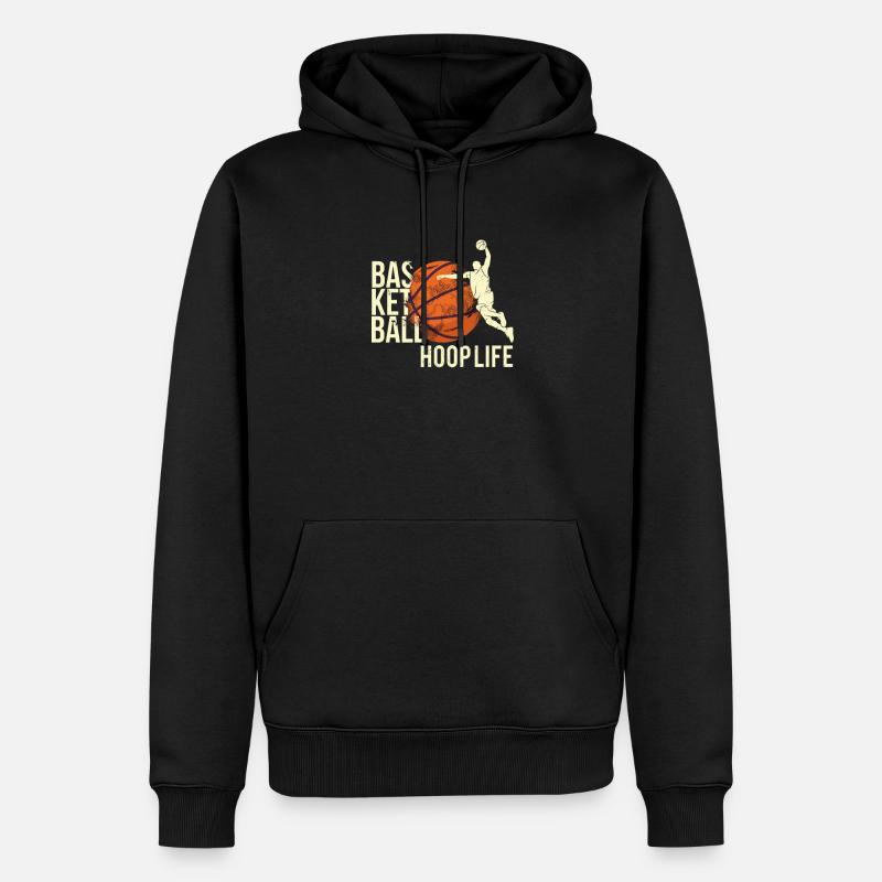 Basketteur basketteur basketteur « HOOP-LIFE » - Sweat à capuche Premium bio Homme - noir