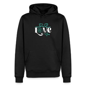 LOVE Physik, Biologie, Chemie Naturwissenschaften - Männer Premium Bio Hoodie - Schwarz - Vorne - Nico (187cm)