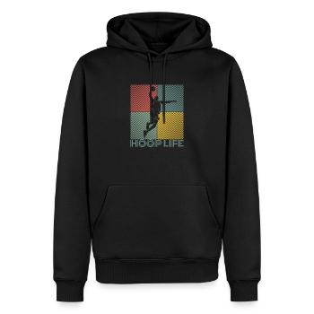 Basketteur basketteur basketteur « HOOP-LIFE » - Sweat à capuche Premium bio Homme - noir - Devant - Nico (187cm)