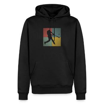 Baseball Softball Vintage Baseball - Männer Premium Bio Hoodie - Schwarz - Vorne - Nico (187cm)