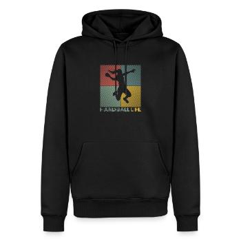 Handball Handball Ballon Handball Joueur de handball Femmes - Sweat à capuche Premium bio Homme - noir - Devant - Nico (187cm)