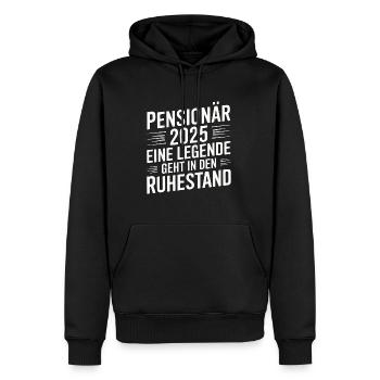 Retraité 2025 : une légende prend sa retraite - Sweat à capuche Premium bio Homme - noir - Devant - Nico (187cm)