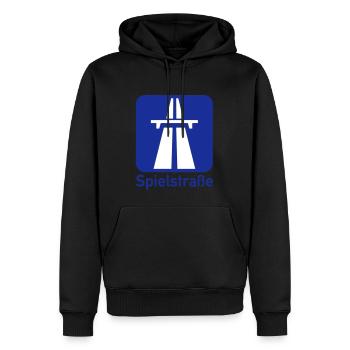 Autobahn - Spielstraße - Männer Premium Bio Hoodie - Schwarz - Vorne - Nico (187cm)