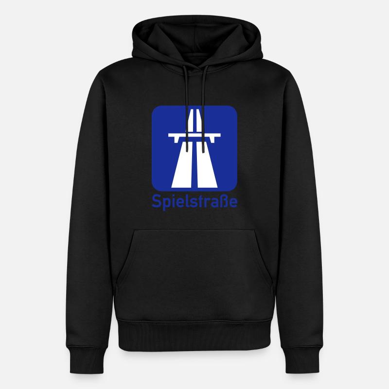 Autobahn - Spielstraße - Männer Premium Bio Hoodie - Schwarz