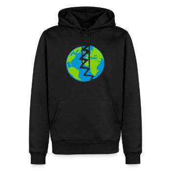 Conception de la Terre détruite - Sweat à capuche Premium bio Homme - noir - Devant - Nico (187cm)