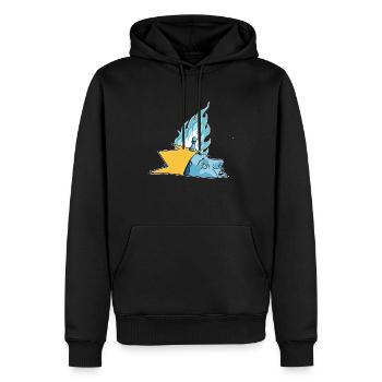 Drowned King in Flames Symbolismus Motiv - Männer Premium Bio Hoodie - Schwarz - Vorne - Nico (187cm)