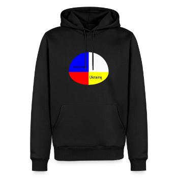 Je soutiens l’Ukraine - Sweat à capuche Premium bio Homme - noir - Devant - Nico (187cm)