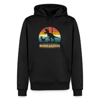 Mamasaurus Dino Dinosaur Tyrannosaurus TRex - Men’s Premium Organic Hoodie - black - Front - Nico (187cm)