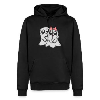 Homme Mme Fantômes Couple - Sweat à capuche Premium bio Homme - noir - Devant - Nico (187cm)